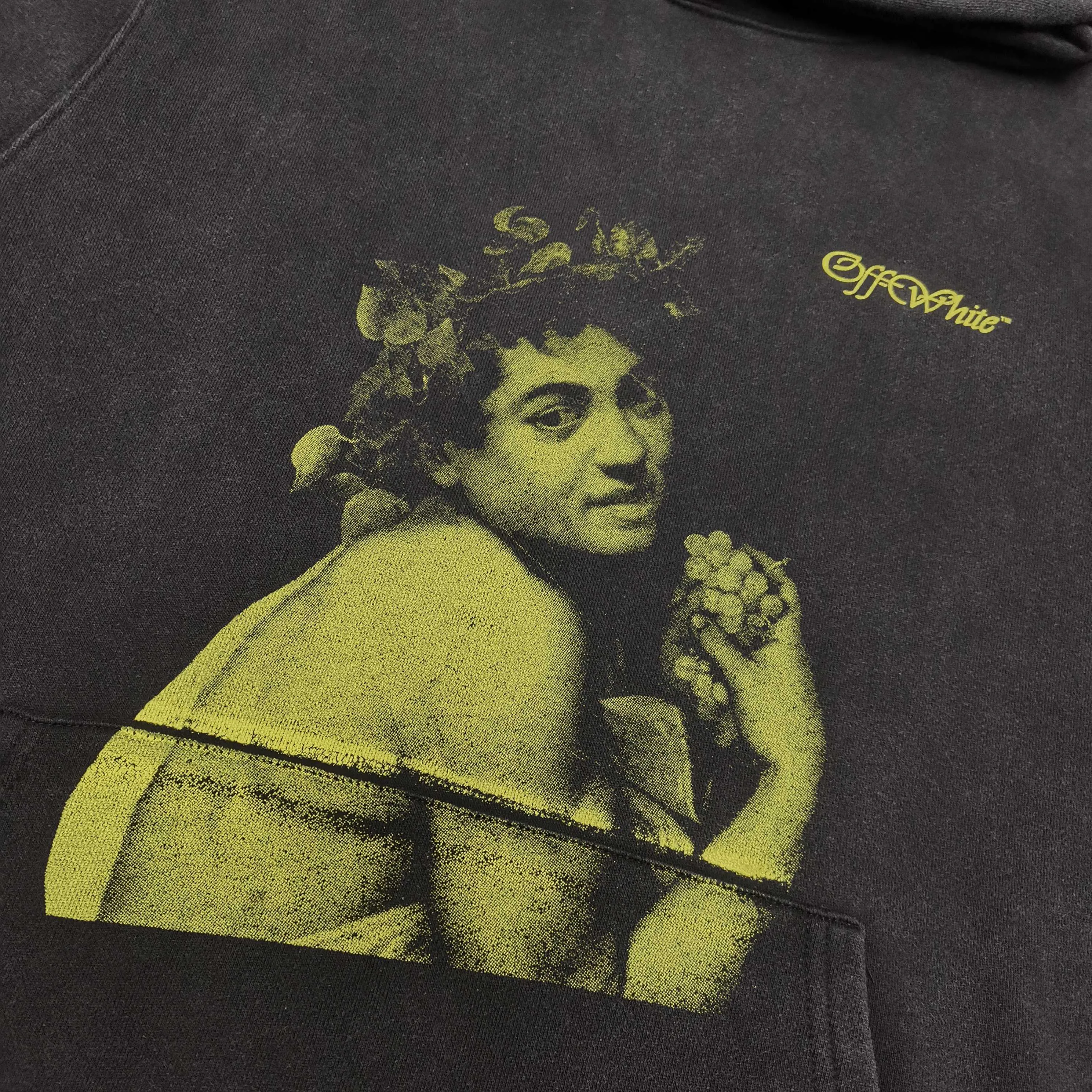 off white 25ss religious portrait oil painting 460g washed hooded sweatshirt Color: washed black Size: S M L XL P410